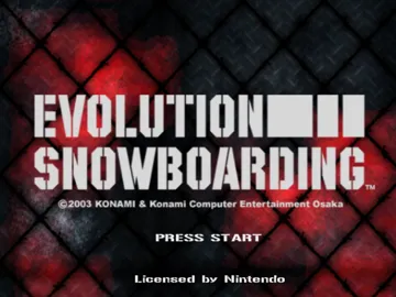 Evolution Snowboarding screen shot title